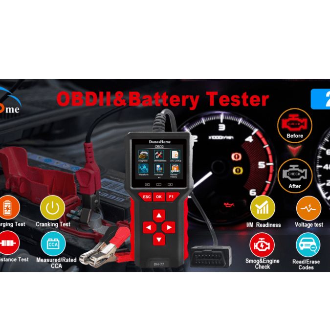 DH77: The Ultimate 2-in-1 OBD2 Scanner and Battery Tester - A Must-Have for Every Car Owner! - DonosHome - OBD2 scanner,Battery tester,tuning,Car Ambient Lighting