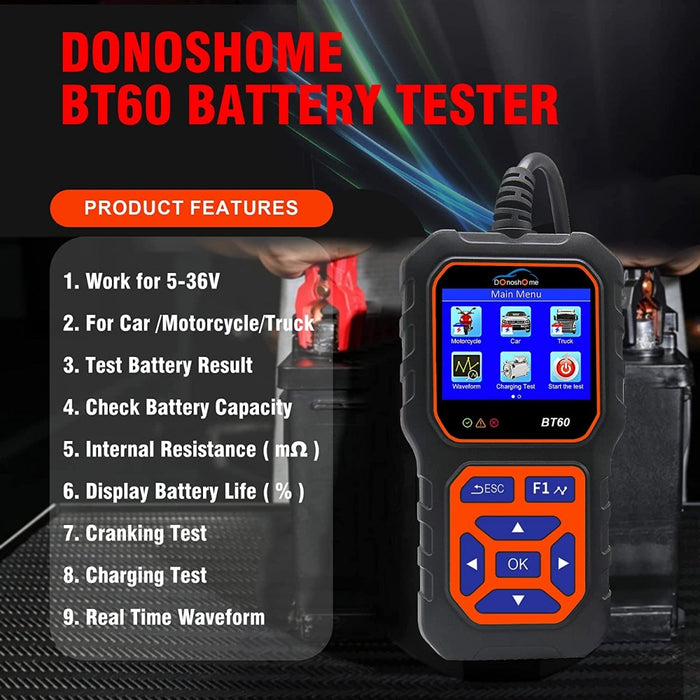 DonosHome BT60: Le Testeur Ultime de Batteries Lithium-Une Solution Précise pour Tester Batteries  ｜ FR - DonosHome - OBD2 scanner,Battery tester,tuning,Car Ambient Lighting