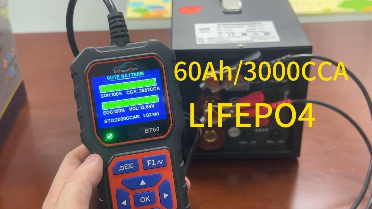 Überraschungstest DonosHome BT60 Batterietester zum Testen der 60Ah/3000CCA LiFePO4-Batterie ｜DE - DonosHome - OBD2 scanner,Battery tester,tuning,Car Ambient Lighting