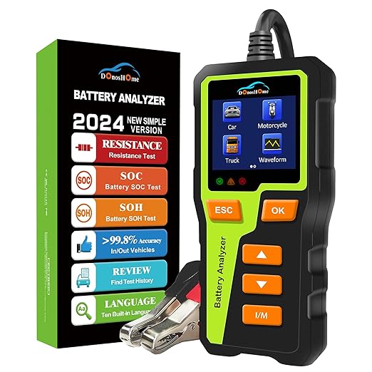 DonosHome DH310 Battery Tester 5-30V 100-2000 CCA Load Tester Car Battery Tester AGM Lithium Gel Car Alternator Tester Digital Car Battery Analyzer Charging Tester, Cranking Tester for Most B - DonosHome - OBD2 scanner,Battery tester,tuning,Car Ambient Lighting