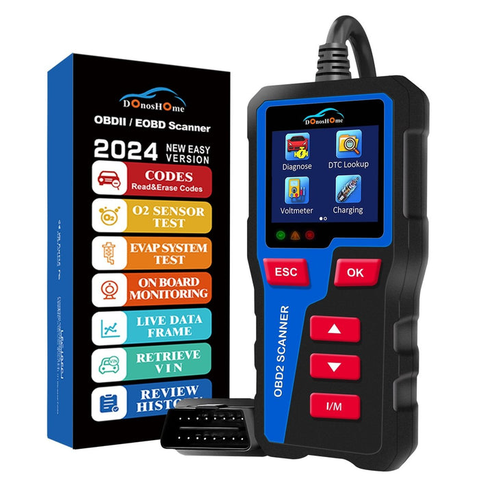 DonosHome DH300 multifunctional OBD2 tool,3-in-1 OBD2 Scanner+Battery System Tester+Voltmeter,OBD2 Code Reader,Diagnostic Tool,Enhanced Check and Reset Engine Light Fault,Voltmeter,Freeze Frame,DTC Lookup,I/M Readines,Charging/Cranking Test,Car Since 1996 - DonosHome - OBD2 scanner,Battery tester,tuning,Car Ambient Lighting