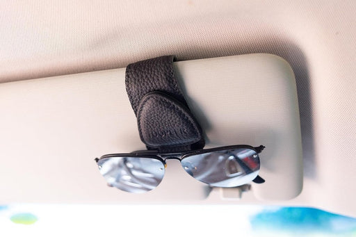 TOOPEER Sunglass Holder for Car Visor, Magnetic Leather Eyeglass Hanger, Card Clip and License Keeper, Universal Truck or Auto Interior Accessories (Black) - DonosHome - OBD2 scanner,Battery tester,tuning,Car Ambient Lighting